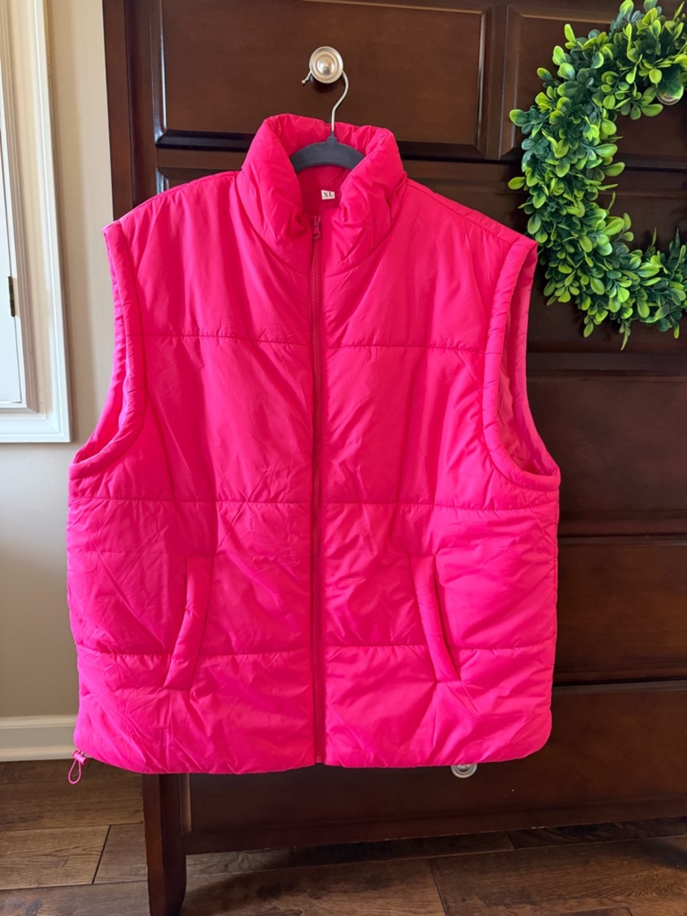 Bright Pink Quilted Puffer Vest